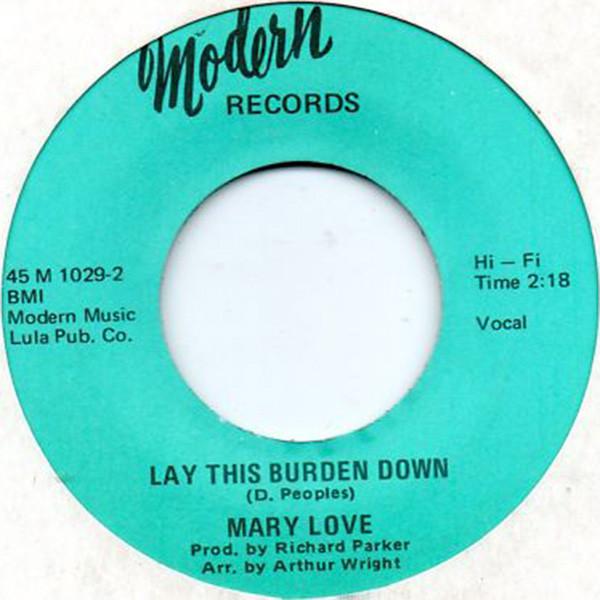 7inch Record MARY LOVE ARTHUR WRIGHT ORCH. Lay This Burden Down Instrumental 45M1029 MODERN 1976 UK SoulFunk Used
7inch Record MARY LOVE ARTHUR WRIGHT ORCH. Lay This Burden Down Instrumental 45M1029 MODERN 1976 UK SoulFunk Used