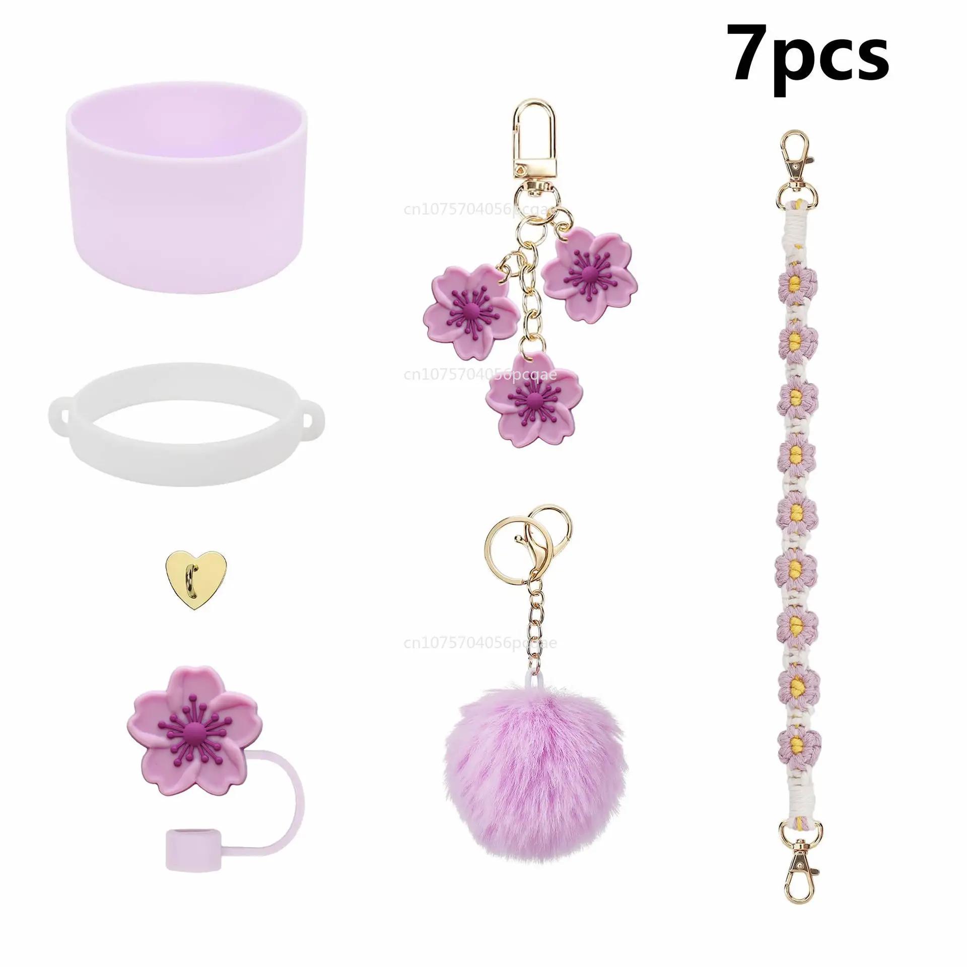 7Pcs /1Set for Cup Including Flower Straw Cover Cap for Straws Pom Chain and Silicone Boot for Cup Accessories
7Pcs /1Set for Cup Including Flower Straw Cover Cap for Straws Pom Chain and Silicone Boot for Cup Accessories
