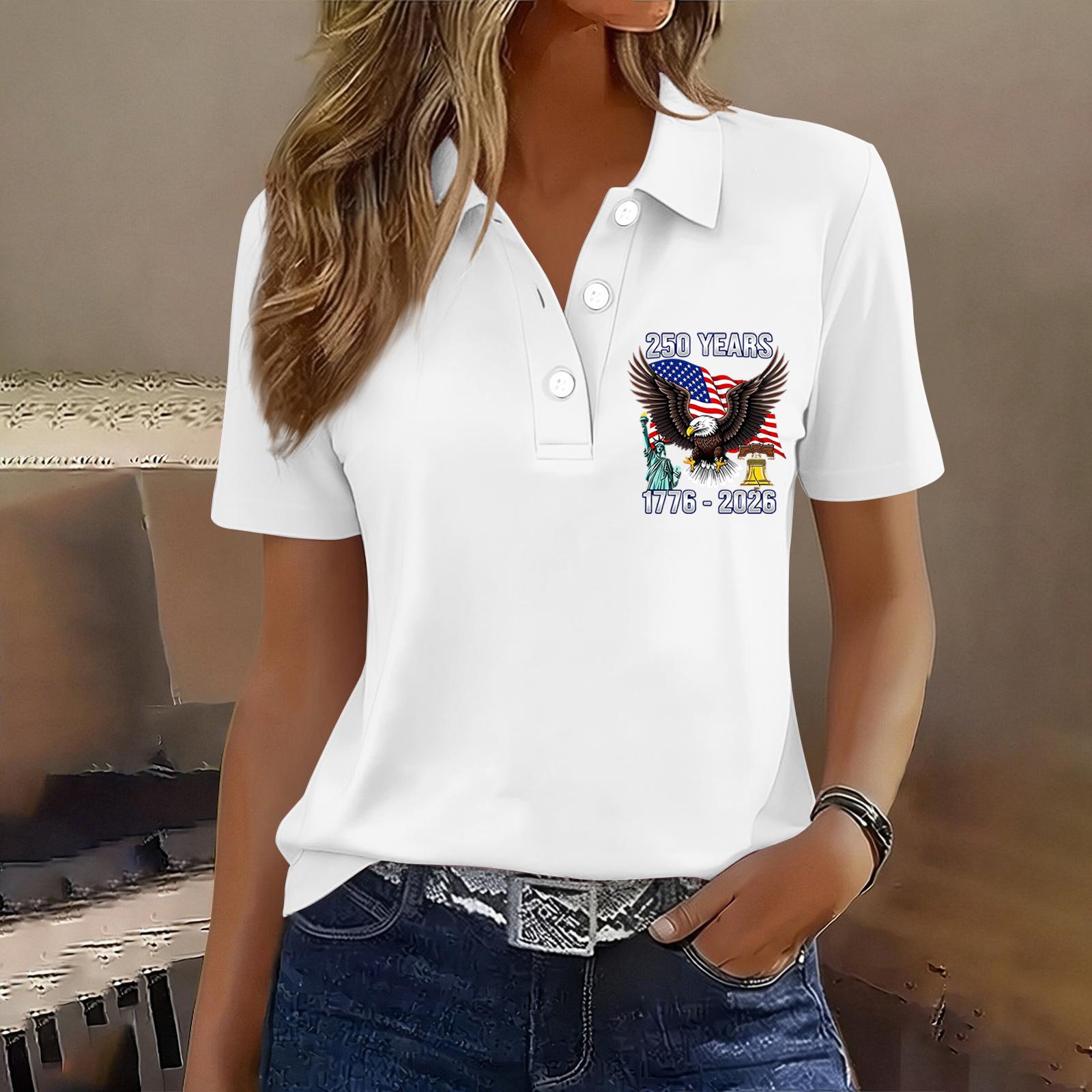 Women s Casual Short Sleeve Button Polo Shirt 250th Anniversary Printed T-Shirt for Independence Day Celebration Lightweight Comfortable XL білий
Women s Casual Short Sleeve Button Polo Shirt 250th Anniversary Printed T-Shirt for Independence Day Celebration Lightweight Comfortable XL білий