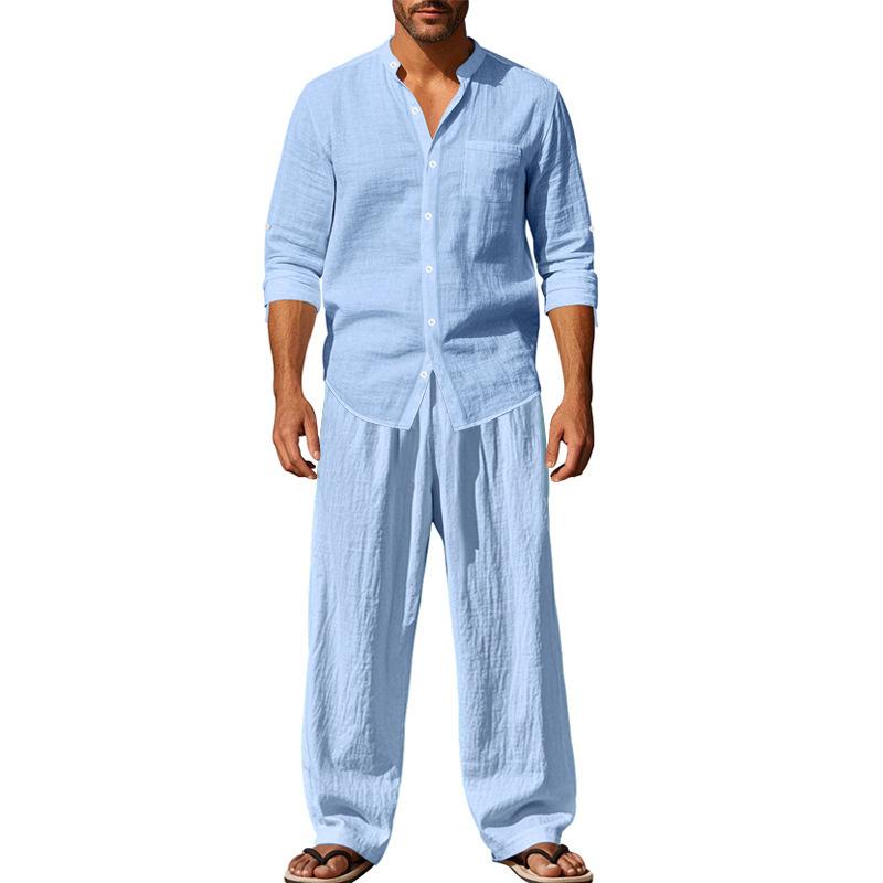 Men s all-season linen casual two-piece set: loose-fitting, comfortable and breathable, long-sleeved top and trousers XXXL світло-синій колір
Men s all-season linen casual two-piece set: loose-fitting, comfortable and breathable, long-sleeved top and trousers XXXL світло-синій колір