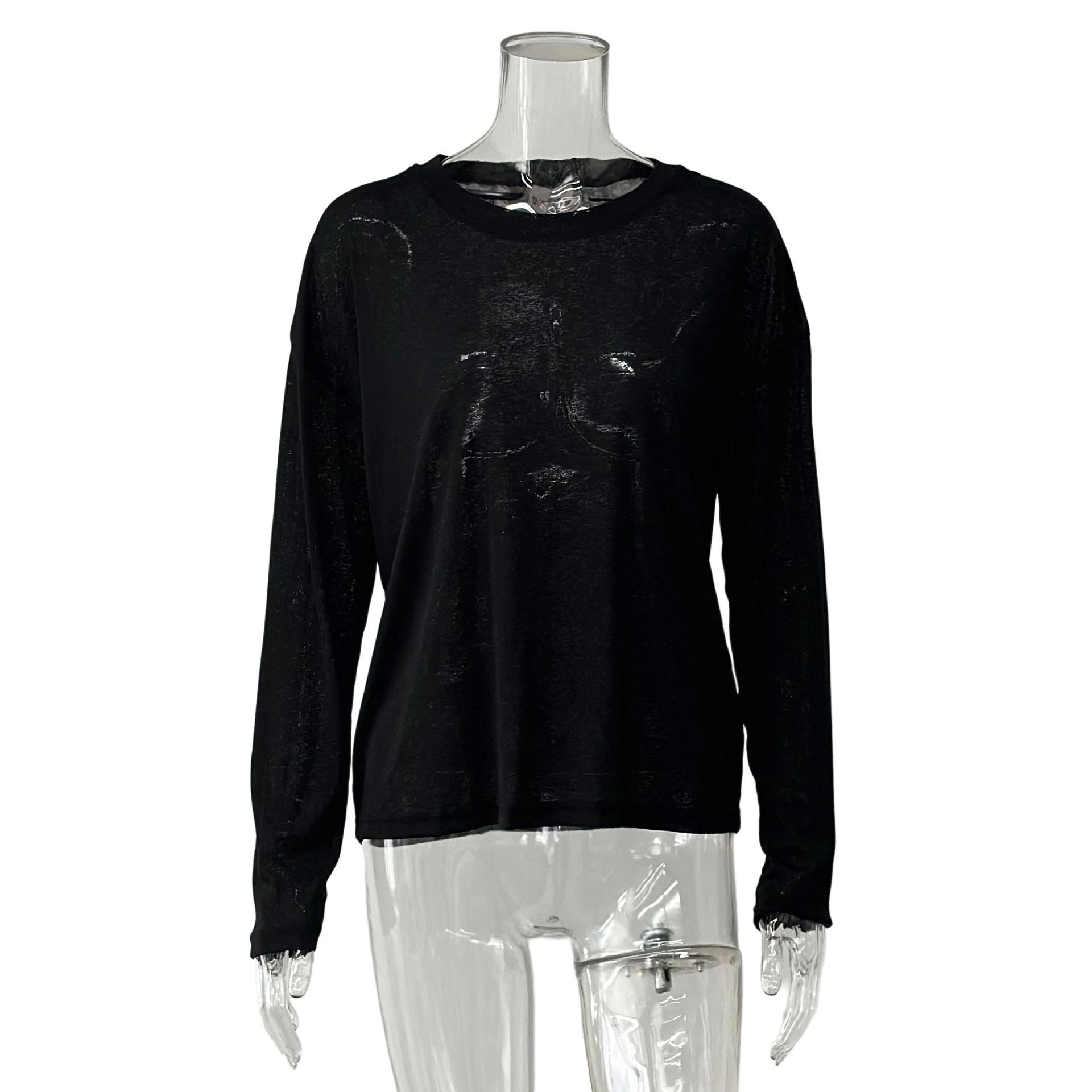 Женский модный дизайн Топ Повседневный Прозрачный С длинным рукавом Свободная футболка Защита от солнца Базовая рубашка L чёрный
Женский модный дизайн Топ Повседневный Прозрачный С длинным рукавом Свободная футболка Защита от солнца Базовая рубашка L чёрный