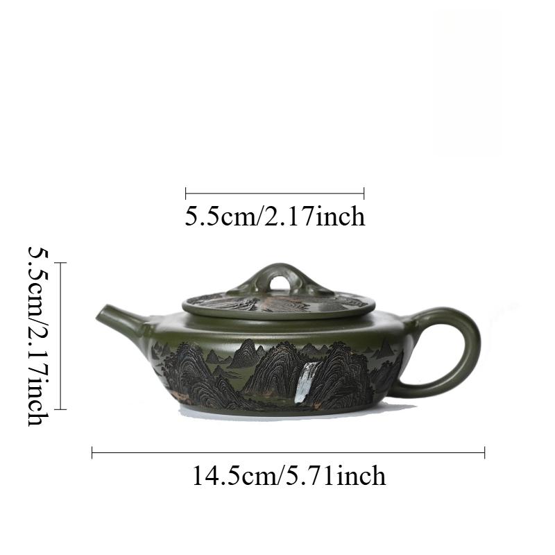 190ml Green Clay Carved Purple Clay Teapot Small Capacity Teapot Chinese Landscape Teapot Family Kung Fu Tea Set Teaware
190ml Green Clay Carved Purple Clay Teapot Small Capacity Teapot Chinese Landscape Teapot Family Kung Fu Tea Set Teaware