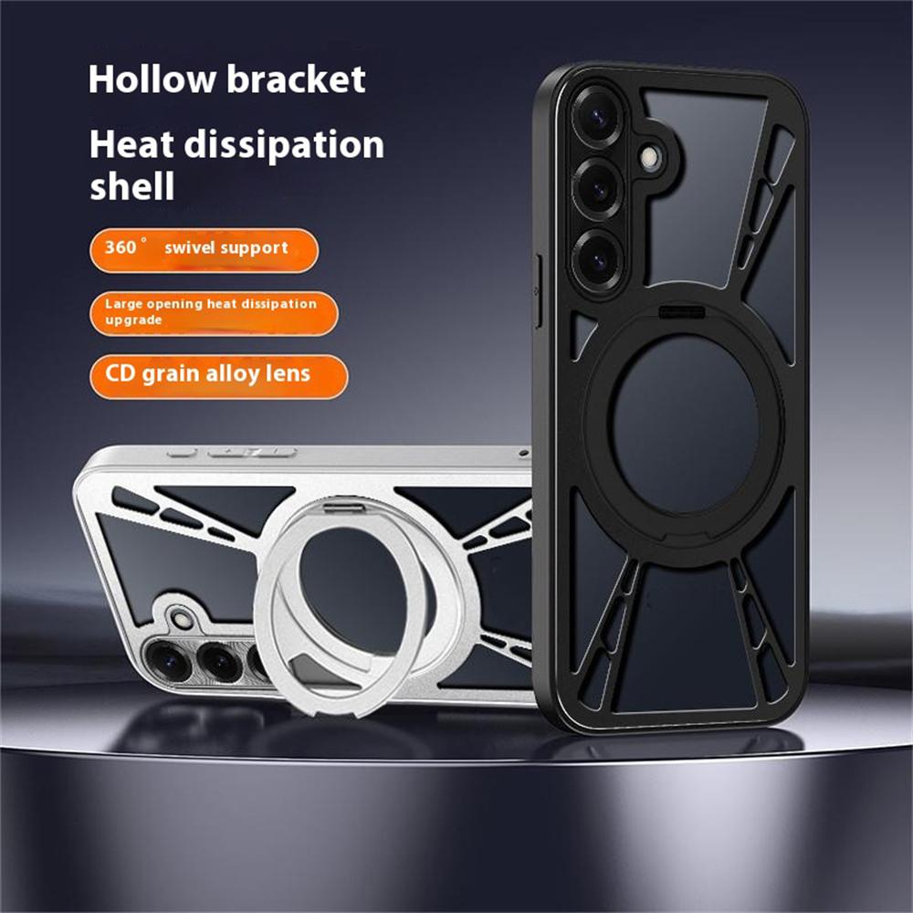 For Samsung Galaxy S25 Case Magnetic Kickstand Hollow Heat Dissipation Silicone+PC+Metal Bumper Phone Cover Black
For Samsung Galaxy S25 Case Magnetic Kickstand Hollow Heat Dissipation Silicone+PC+Metal Bumper Phone Cover Black