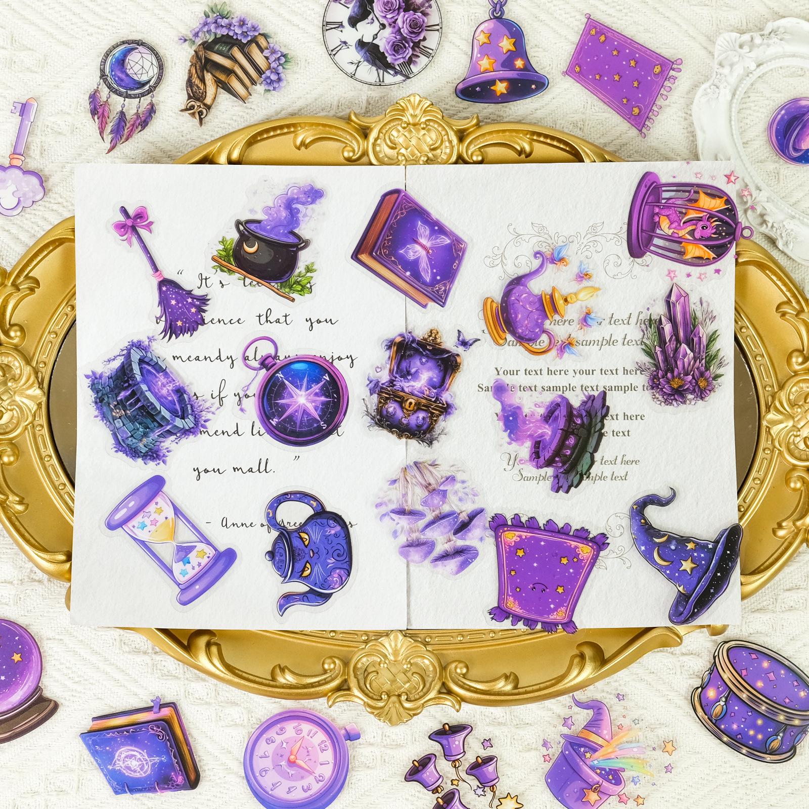 50 Purple Magic PET Stickers: Gothic Night Journal Cut-Outs
50 Purple Magic PET Stickers: Gothic Night Journal Cut-Outs
