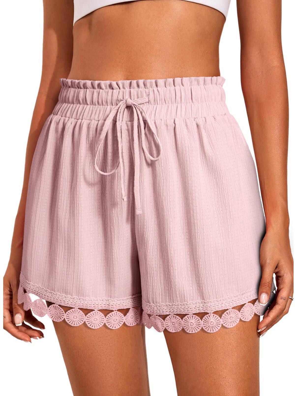 2026 Spring/Summer Women s Lace Trim Solid Color Casual Drawstring Shorts Large
2026 Spring/Summer Women s Lace Trim Solid Color Casual Drawstring Shorts Large