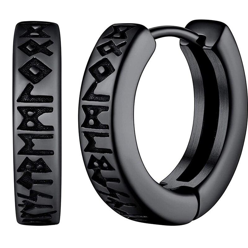Stainless Steel Norwegian Viking Rune Hoop Earrings For Men Woman Unisex 12 Mm Huggie Hoop Religious Earring Jewelry чорний
Stainless Steel Norwegian Viking Rune Hoop Earrings For Men Woman Unisex 12 Mm Huggie Hoop Religious Earring Jewelry чорний