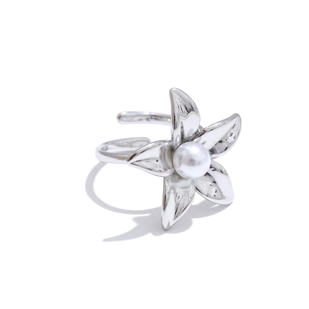 Eetit Стильна металева квітка з перлами Регульована шикарна каблучка для жінок з нержавіючої сталі 316L Модні ювелірні аксесуари Подарунок Resizable срібний
Eetit Стильна металева квітка з перлами Регульована шикарна каблучка для жінок з нержавіючої сталі 316L Модні ювелірні аксесуари Подарунок Resizable срібний