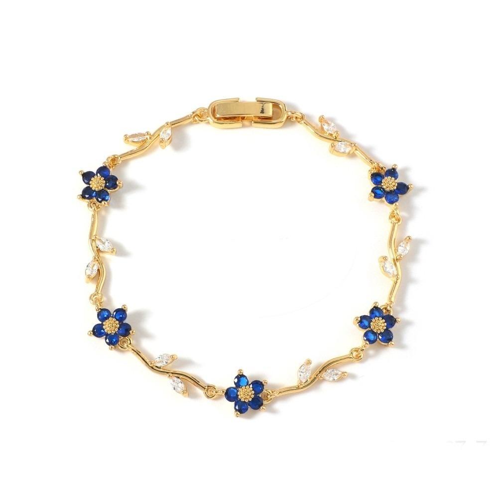 Shiny Flower Rhinestone Bracelet Multiple Color Copper Plated Gold Stackable Leaves Wrist Jewelry Elegant Exquisite
Shiny Flower Rhinestone Bracelet Multiple Color Copper Plated Gold Stackable Leaves Wrist Jewelry Elegant Exquisite