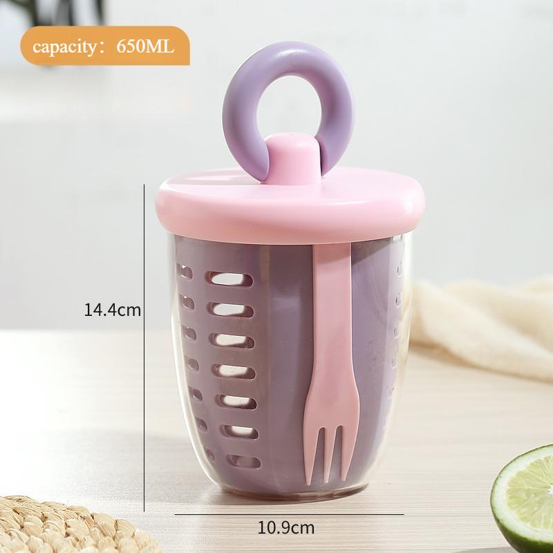 Ins Style Portable Fruit Cup for Office Workers High-looking Salad Cup with Fork and Spoon Picnic Double-layer Drain Box
Ins Style Portable Fruit Cup for Office Workers High-looking Salad Cup with Fork and Spoon Picnic Double-layer Drain Box