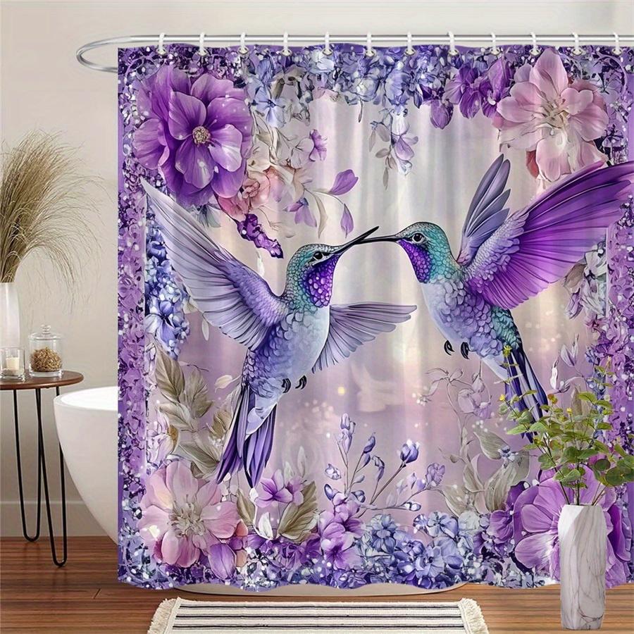 Vibrant Hummingbird Floral Shower Curtain - Purple Pink Flower Romantic Art - Indoor Home Bathroom Decor Art Bath Curtain W60H190(CM)-1 Pcs
Vibrant Hummingbird Floral Shower Curtain - Purple Pink Flower Romantic Art - Indoor Home Bathroom Decor Art Bath Curtain W60H190(CM)-1 Pcs