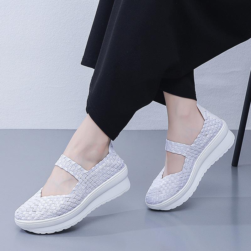 New hand-woven shoes mesh shoes breathable slope heel heightened thick sole new casual trend 35 синий
New hand-woven shoes mesh shoes breathable slope heel heightened thick sole new casual trend 35 синий
