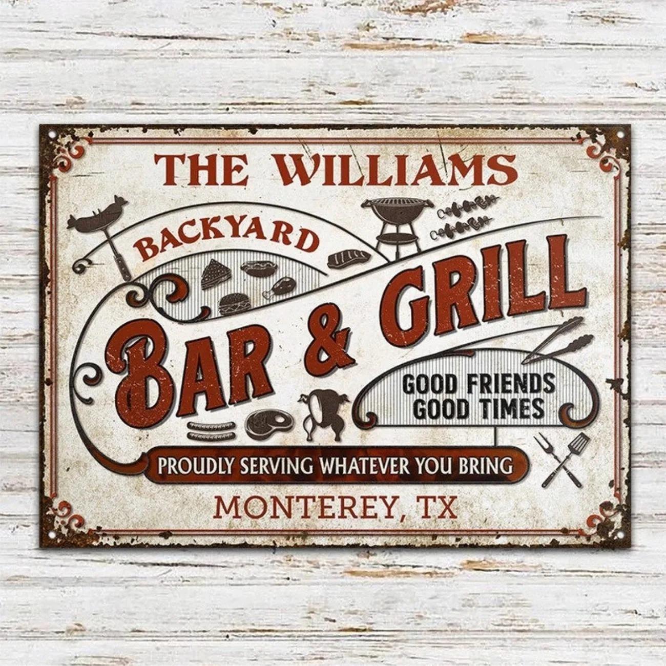 Outdoor Metal Wall Sign Personalized Backyard Bar And Decor Grill білий
Outdoor Metal Wall Sign Personalized Backyard Bar And Decor Grill білий