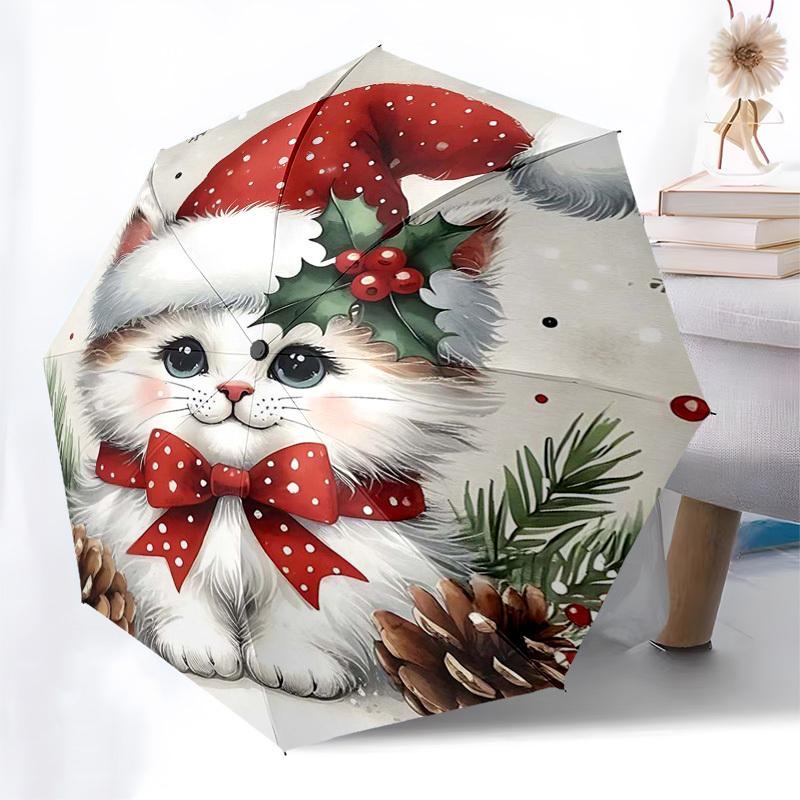 1pc Christmas Santa Cat Automatic Opening Folding Umbrella with Red Bow Tie, Outdoor for Fans, Travelers, Daily Use, Festive Gift (8 Bone Iron Frame).
1pc Christmas Santa Cat Automatic Opening Folding Umbrella with Red Bow Tie, Outdoor for Fans, Travelers, Daily Use, Festive Gift (8 Bone Iron Frame).