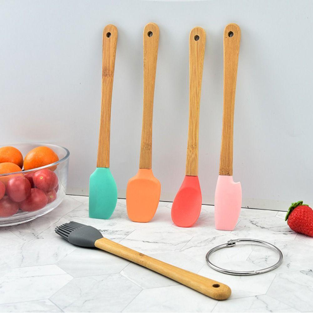 5pcs/set Bamboo Handle Silicone Spatula detachable Cake Spatula Multi Purpose Butter Spreader Cream mint green scraper
5pcs/set Bamboo Handle Silicone Spatula detachable Cake Spatula Multi Purpose Butter Spreader Cream mint green scraper