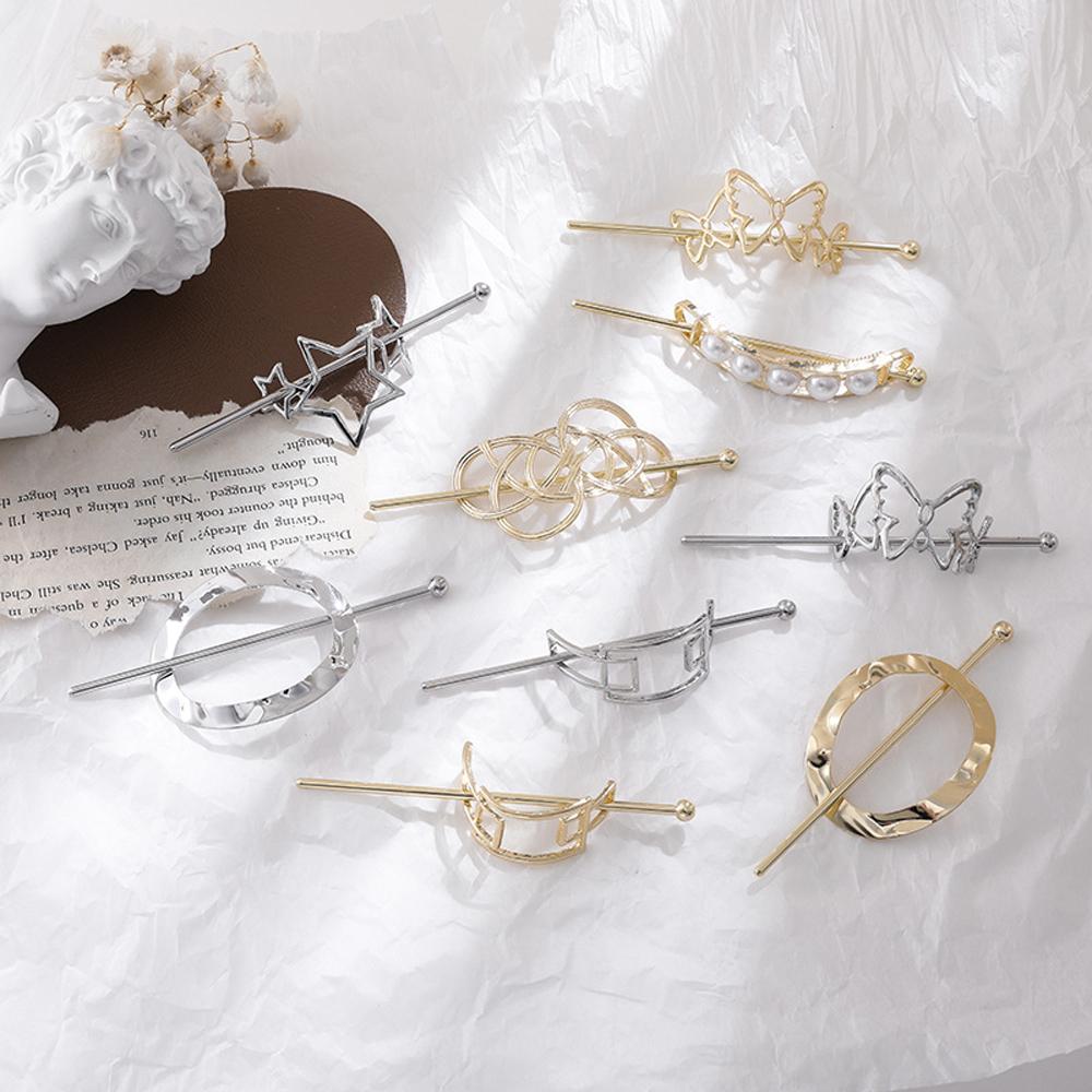 Girl Minimalist Round Square Butterfly Geometric Hair Pins Hair Clip Ponytail Holder Hair Stick gold-star
Girl Minimalist Round Square Butterfly Geometric Hair Pins Hair Clip Ponytail Holder Hair Stick gold-star