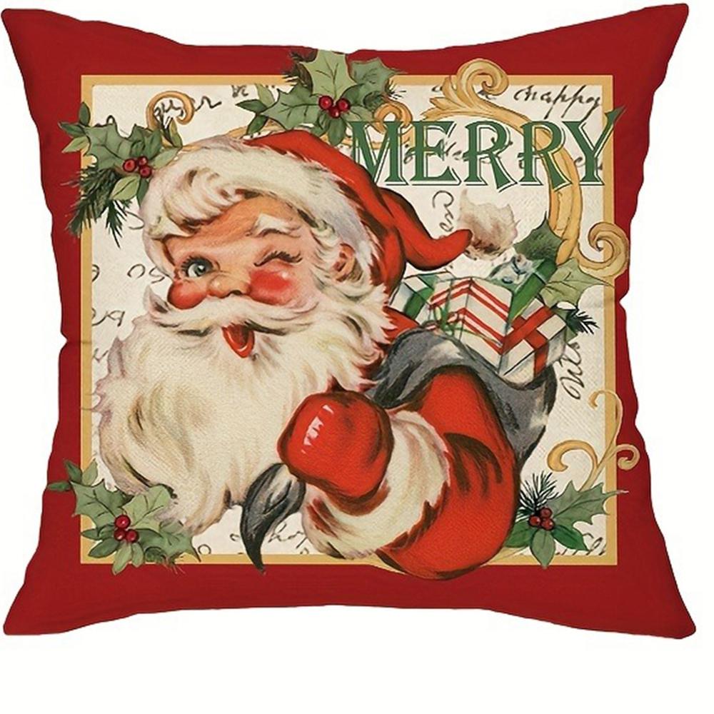 Christmas decoration pillow cover retro Santa Claus garland pattern living room sofa cushion suite room home decoration 40x40cm
Christmas decoration pillow cover retro Santa Claus garland pattern living room sofa cushion suite room home decoration 40x40cm