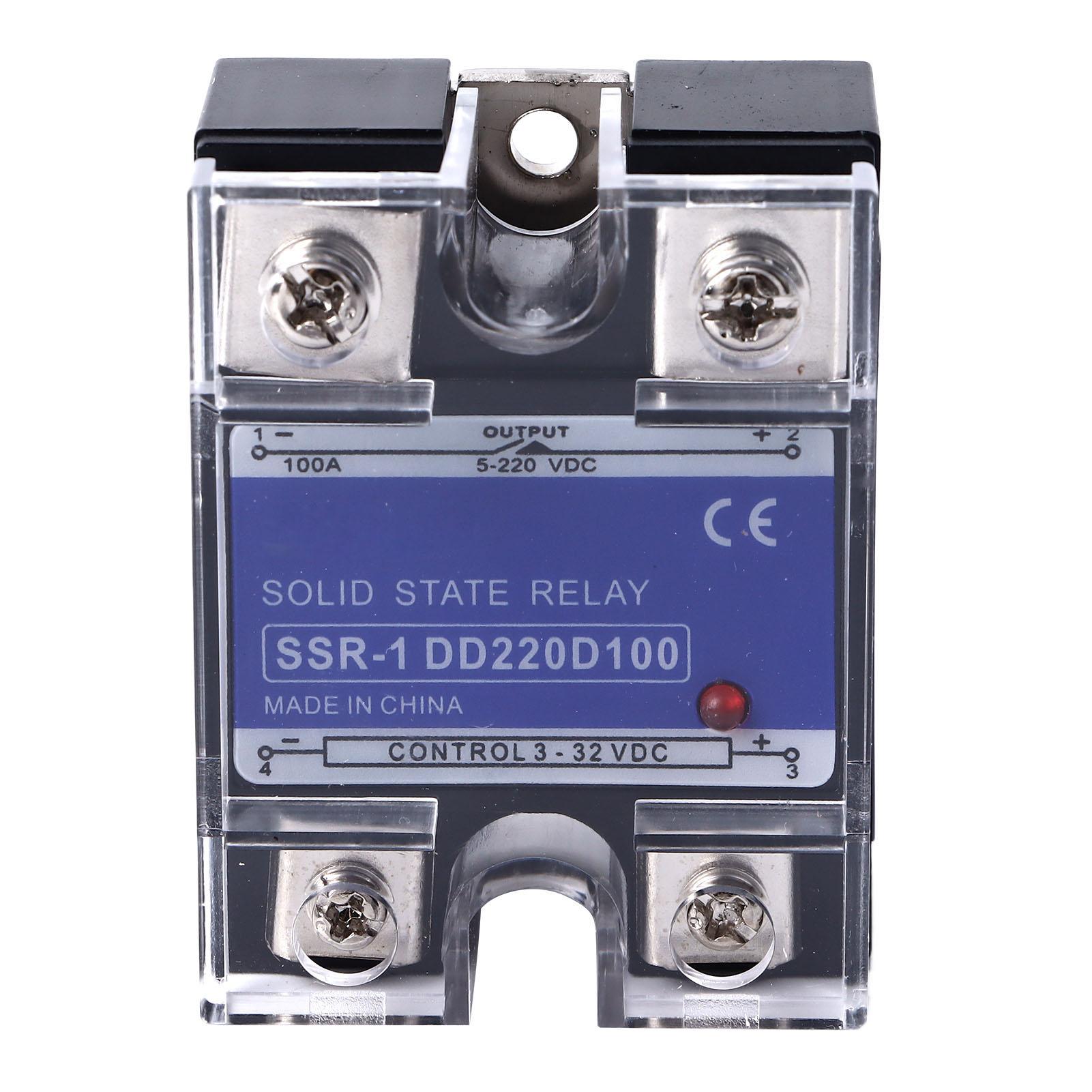 Single Phase Solid State Relay 3 to 32VDC Input 5 to 220VDC Load Solid State Relay Module 100A
Single Phase Solid State Relay 3 to 32VDC Input 5 to 220VDC Load Solid State Relay Module 100A