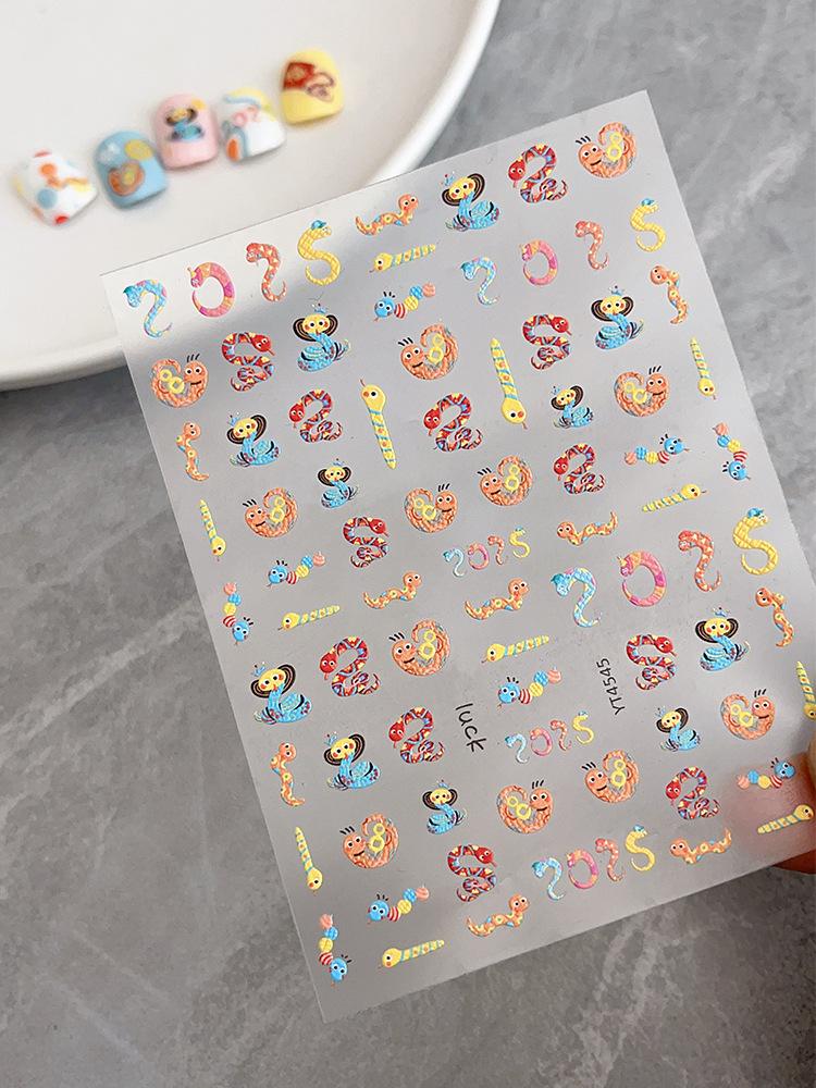YITU Cute Cartoon Year of the Snake Embossed Nail Stickers with Adhesive Back, Colorful Decoration YT4545
YITU Cute Cartoon Year of the Snake Embossed Nail Stickers with Adhesive Back, Colorful Decoration YT4545