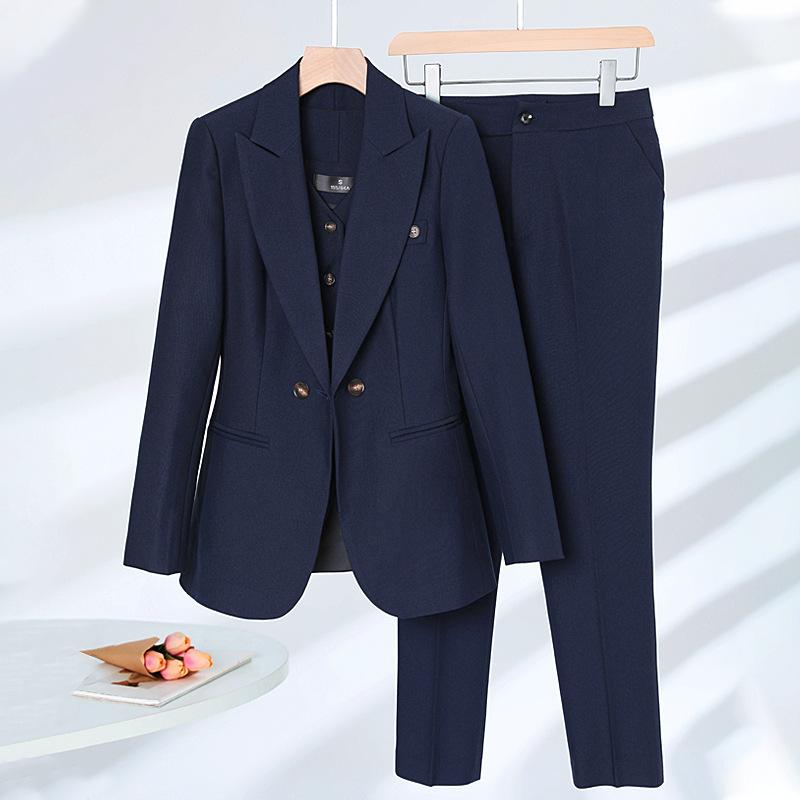 Casual Pant Suits for Women Long Sleeve Office Streetwear Three Piece Solid Double Breasted Spring Summer Pant Suits XXXXL темно-синього кольору
Casual Pant Suits for Women Long Sleeve Office Streetwear Three Piece Solid Double Breasted Spring Summer Pant Suits XXXXL темно-синього кольору