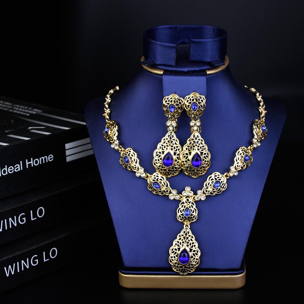 Женский комплект ювелирных изделий золотого цвета, ожерелье с кристаллами, серьги, свадебные украшения, серьги-капли для невесты, колье синий
Женский комплект ювелирных изделий золотого цвета, ожерелье с кристаллами, серьги, свадебные украшения, серьги-капли для невесты, колье синий