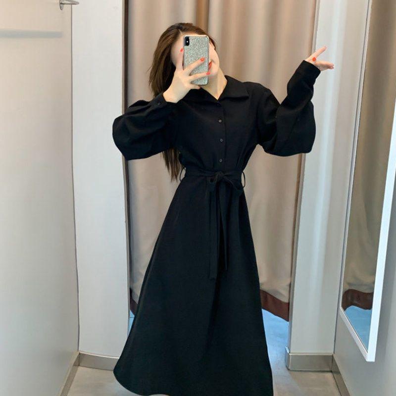 Women s 2026 Korean-Style Black Polo Collar Waist-Cinching Long Dress S (up to 95 jin) чорний
Women s 2026 Korean-Style Black Polo Collar Waist-Cinching Long Dress S (up to 95 jin) чорний