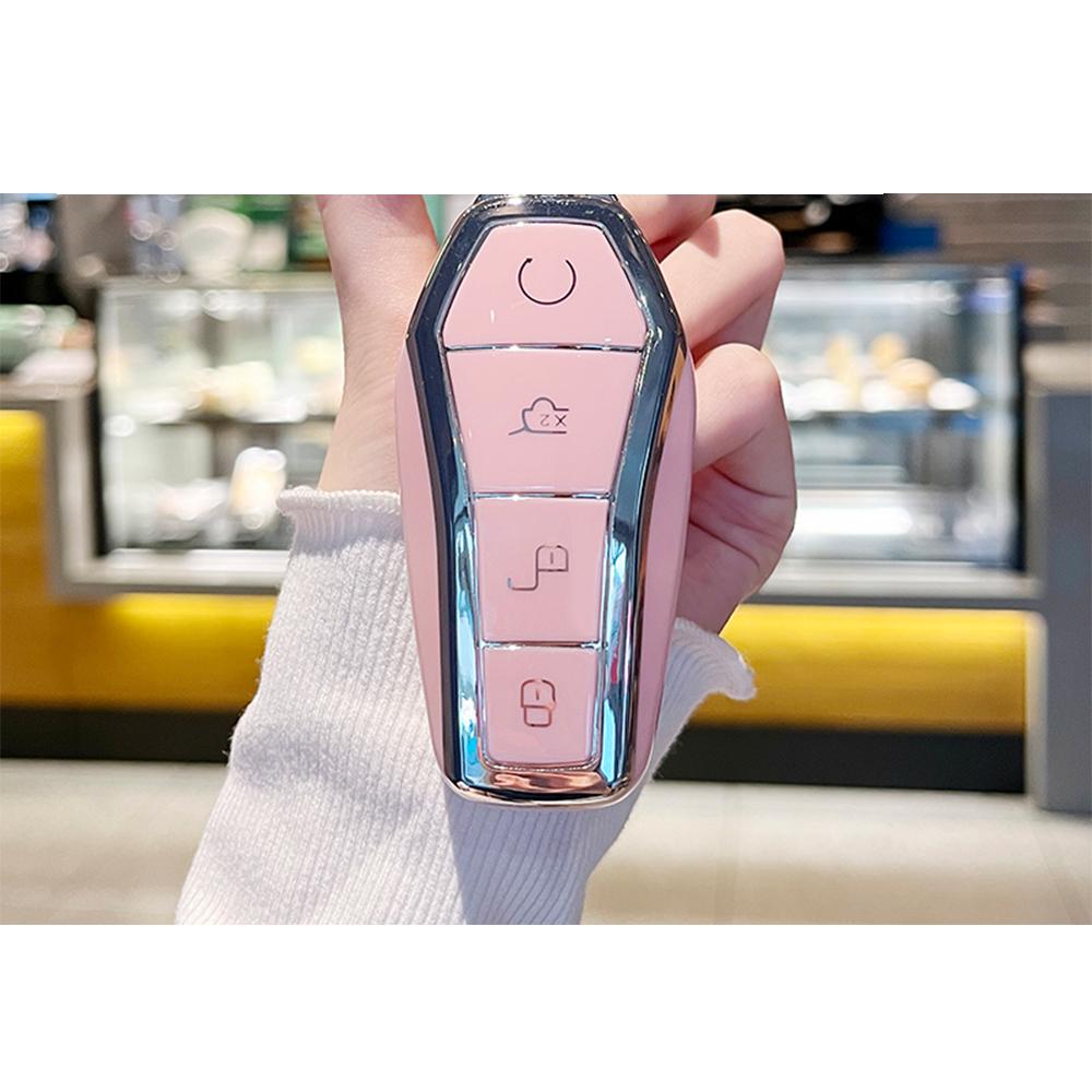 New key Fob Cover Shell for BYD Atto 3 Han EV Dolphin 4 Buttons Remote Control Protect Case Auto Keychain Accessories
New key Fob Cover Shell for BYD Atto 3 Han EV Dolphin 4 Buttons Remote Control Protect Case Auto Keychain Accessories