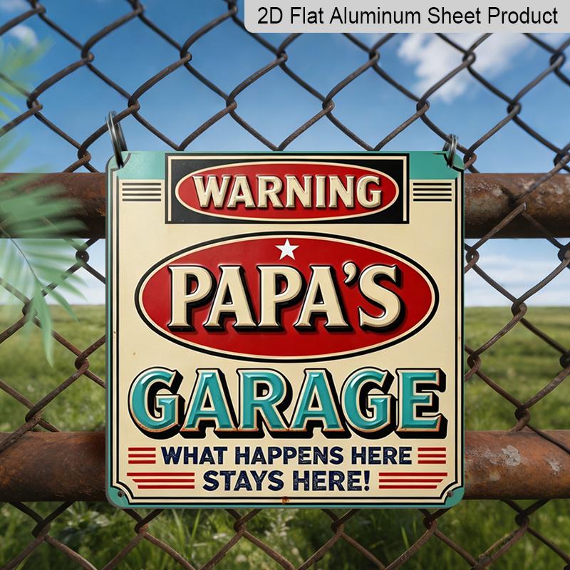 2D Flat - 1pc, Vintage Metal Aluminum Decorative Sign, Warning Papa s Garage, Retro Wall Art, Home Decor for Porch, Entryway, Hallway, Garage, Room 20*20cm
2D Flat - 1pc, Vintage Metal Aluminum Decorative Sign, Warning Papa s Garage, Retro Wall Art, Home Decor for Porch, Entryway, Hallway, Garage, Room 20*20cm