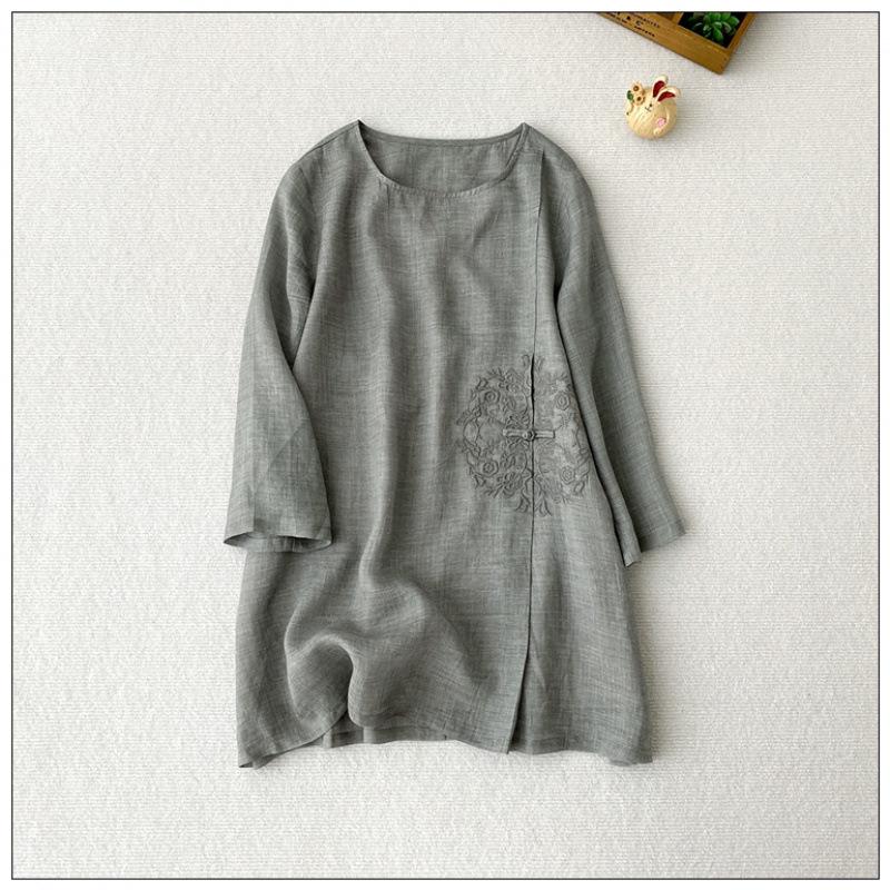 Elegant New Chinese Style Women s Lightweight Double-Layered Nine-Sleeve Mid-Length Pullover Shirt XXL сірий колір
Elegant New Chinese Style Women s Lightweight Double-Layered Nine-Sleeve Mid-Length Pullover Shirt XXL сірий колір