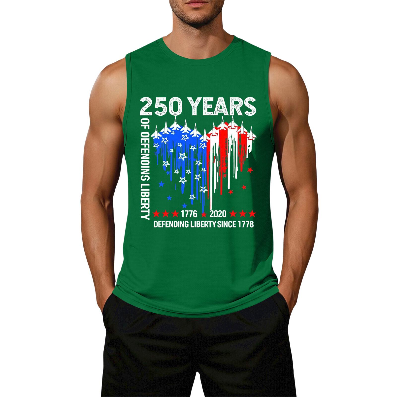 Men’s Loose Fit Sleeveless Top with Flag Graphic and 250 Years Print Lightweight Casual Tank for Daily Wear S зелёный
Men’s Loose Fit Sleeveless Top with Flag Graphic and 250 Years Print Lightweight Casual Tank for Daily Wear S зелёный
