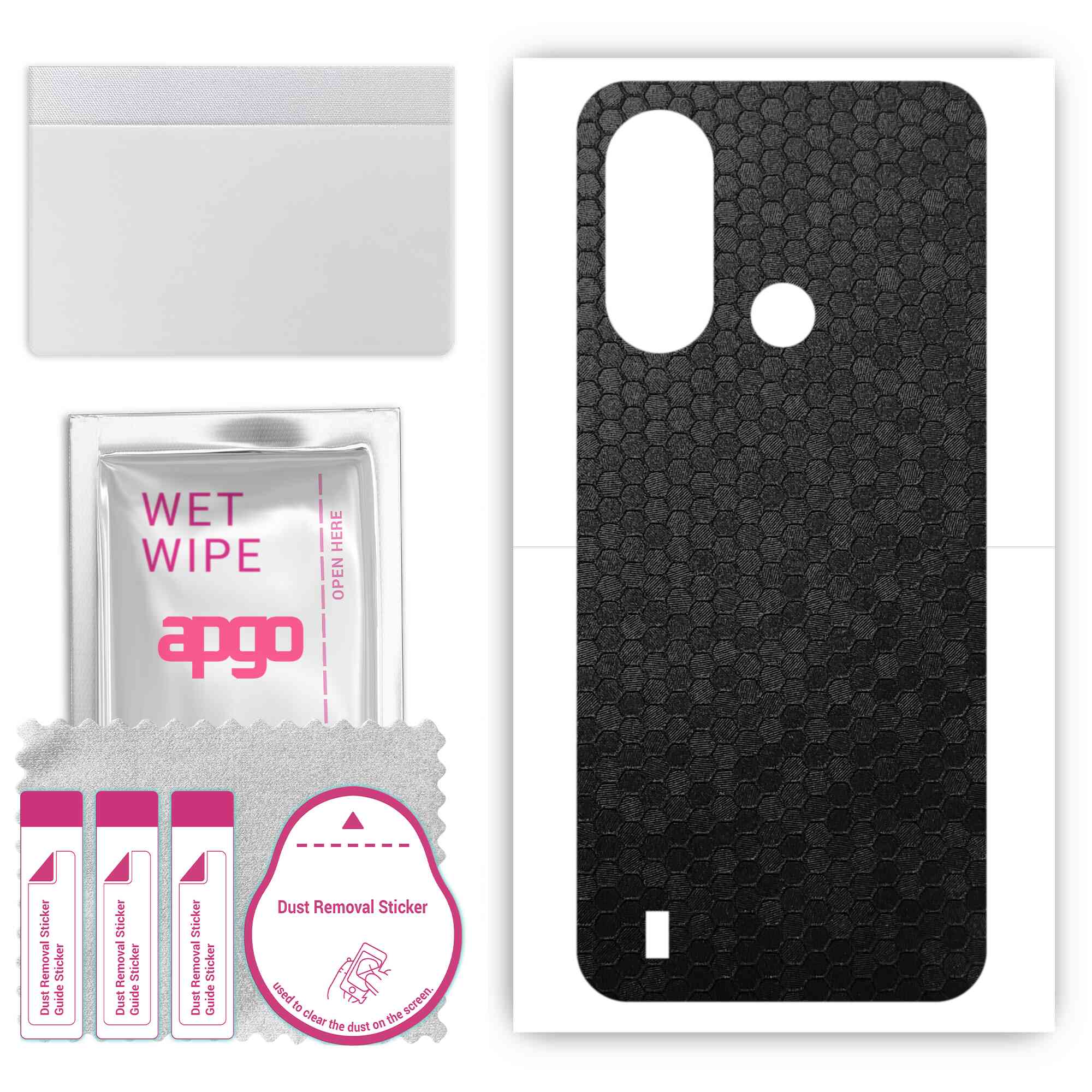 apgo Protective Skin Sticker for the back compatible with ZTE Blade L220, Wrap Film, Foil, Vinyl - Pattern Black Honeycomb
apgo Protective Skin Sticker for the back compatible with ZTE Blade L220, Wrap Film, Foil, Vinyl - Pattern Black Honeycomb