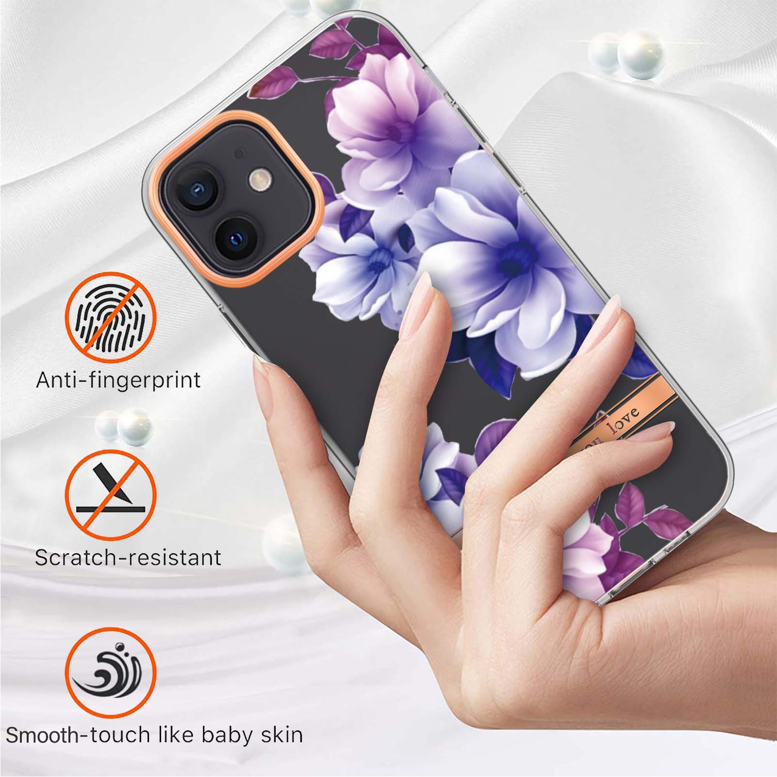 LB5 Series TPU Phone Case for iPhone 12 6.1 inch/12 Pro 6.1 inch,Super Slim Electroplating Flower Patterns IMD IML Soft Phone Protective Cover HC002 Blue Rose
LB5 Series TPU Phone Case for iPhone 12 6.1 inch/12 Pro 6.1 inch,Super Slim Electroplating Flower Patterns IMD IML Soft Phone Protective Cover HC002 Blue Rose