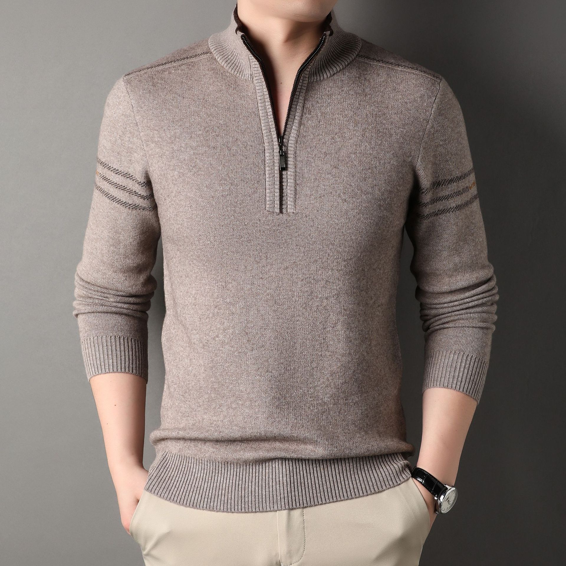 Half Height Standing Collar Sweater for Men, 100 Pure Wool, Winter Middle-aged Loose and Thickened Wool Sweater for Men, Zippered High Collar
Half Height Standing Collar Sweater for Men, 100 Pure Wool, Winter Middle-aged Loose and Thickened Wool Sweater for Men, Zippered High Collar