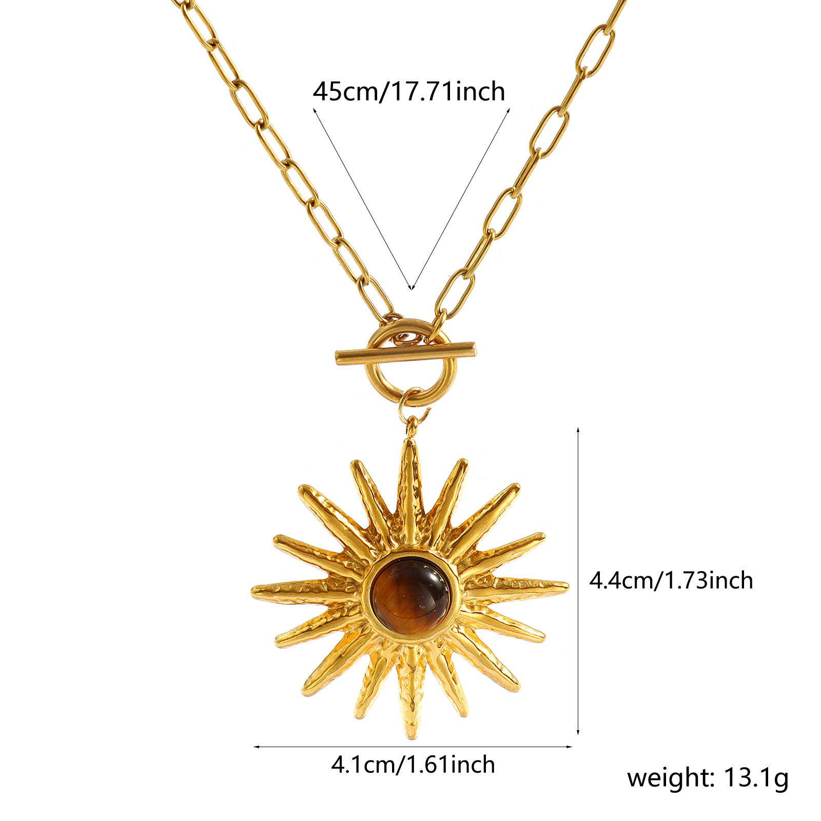 1 Piece Paperclip Link Chain Pendant Charm Necklace 18K Gold Plated 304 Stainless Steel & Brown stone 45cm(17.7 ) For Women Gift
1 Piece Paperclip Link Chain Pendant Charm Necklace 18K Gold Plated 304 Stainless Steel & Brown stone 45cm(17.7 ) For Women Gift