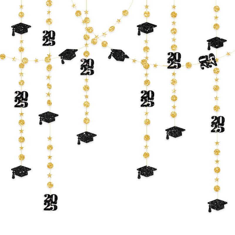 Glitter Paper Black Gold Graduation Garlands Streamer Graduation Party Hanging Ornaments Home Decoration
Glitter Paper Black Gold Graduation Garlands Streamer Graduation Party Hanging Ornaments Home Decoration