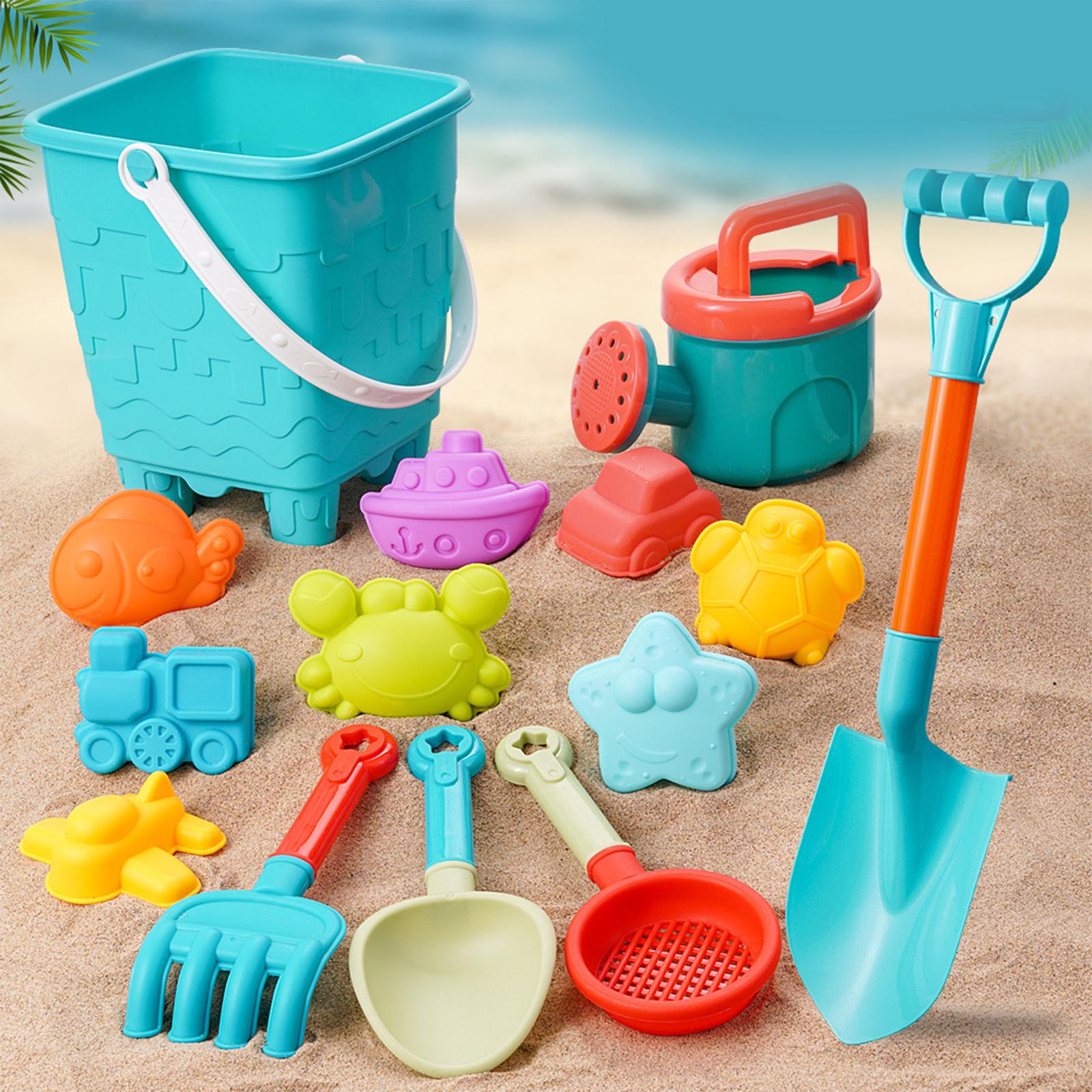 14/16PCS Beach Sand Toy Set for Kids with Bucket Watering Can Shovel Rake and Sea Animal Molds for Creative Sand Play світло-сірого кольору
14/16PCS Beach Sand Toy Set for Kids with Bucket Watering Can Shovel Rake and Sea Animal Molds for Creative Sand Play світло-сірого кольору