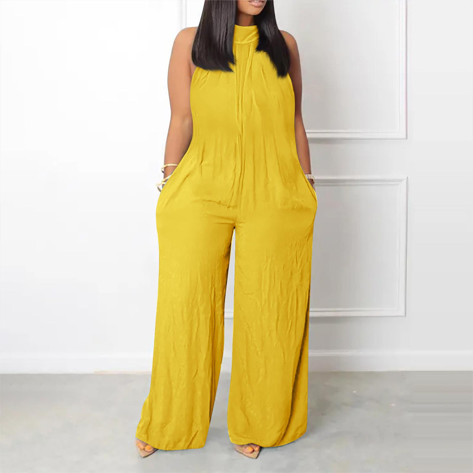 Women s Plus Size Jumpsuit Summer Beach Sleeveless Color Casual Fashion Wide Leg Jumpsuit XL жовтий
Women s Plus Size Jumpsuit Summer Beach Sleeveless Color Casual Fashion Wide Leg Jumpsuit XL жовтий