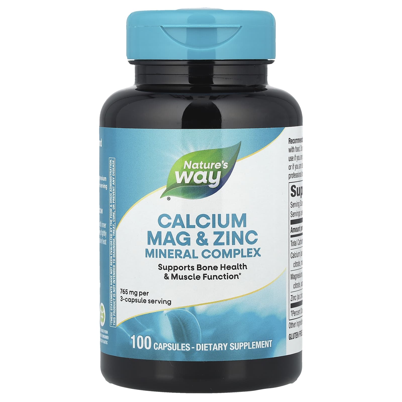 Nature S Way, Calcium Magnesium and Zinc Mineral Complex, 765Mg, 100 Capsules (255Mg per Capsule)
Nature S Way, Calcium Magnesium and Zinc Mineral Complex, 765Mg, 100 Capsules (255Mg per Capsule)