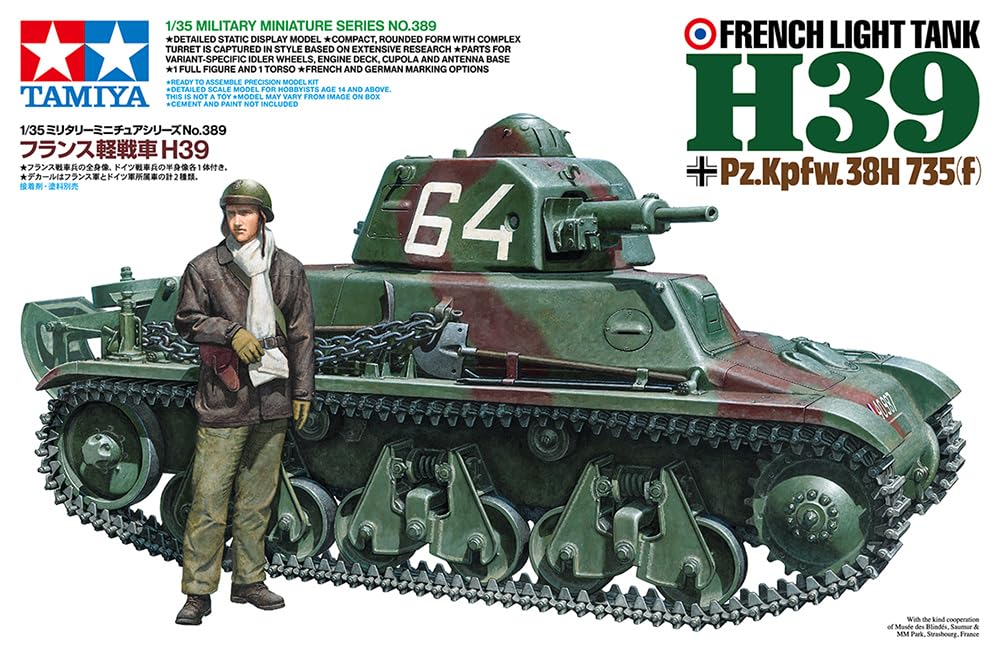 Tamiya Military Miniature Series French Light Tank H39 Plastic Model 35389 1/35 No.389 (Tank)
Tamiya Military Miniature Series French Light Tank H39 Plastic Model 35389 1/35 No.389 (Tank)