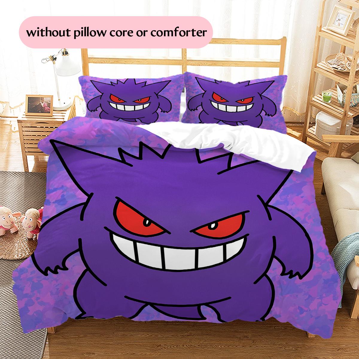 Purple Gengar Pattern Bedding Home Decoration Birthday Gift (1 * duvet cover + 2 * pillowcase, without core) 135x200cm
Purple Gengar Pattern Bedding Home Decoration Birthday Gift (1 * duvet cover + 2 * pillowcase, without core) 135x200cm