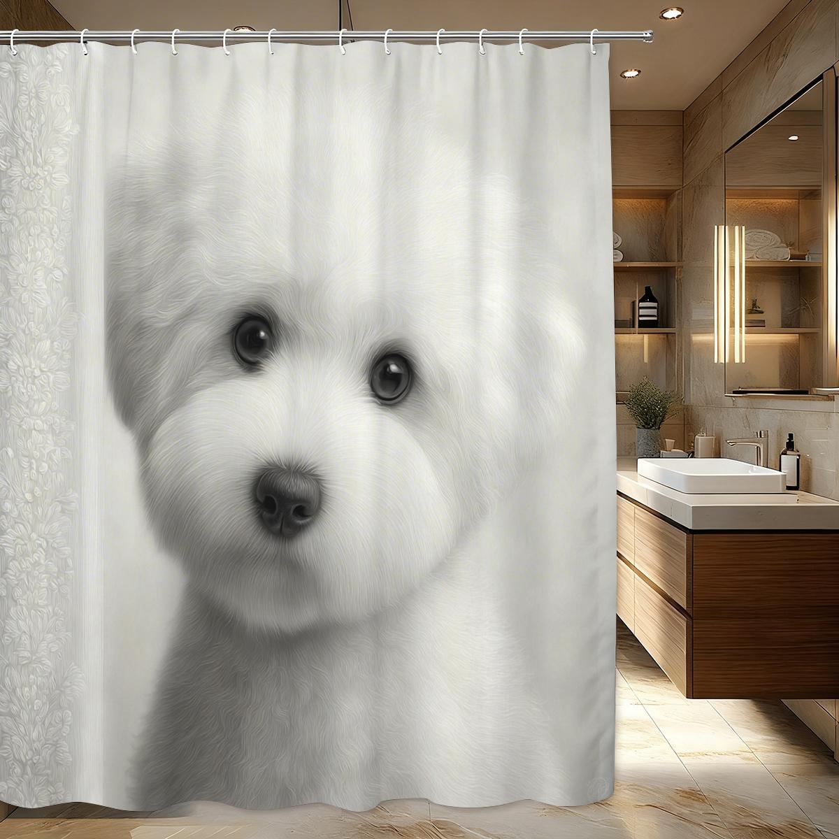 Adorable Puppy Pattern Polyester Shower Curtain - 2D Flat Printed Bathroom Decor, Lovely Bathtub Partition Curtain For Home W60H190(CM)-1 Pcs
Adorable Puppy Pattern Polyester Shower Curtain - 2D Flat Printed Bathroom Decor, Lovely Bathtub Partition Curtain For Home W60H190(CM)-1 Pcs