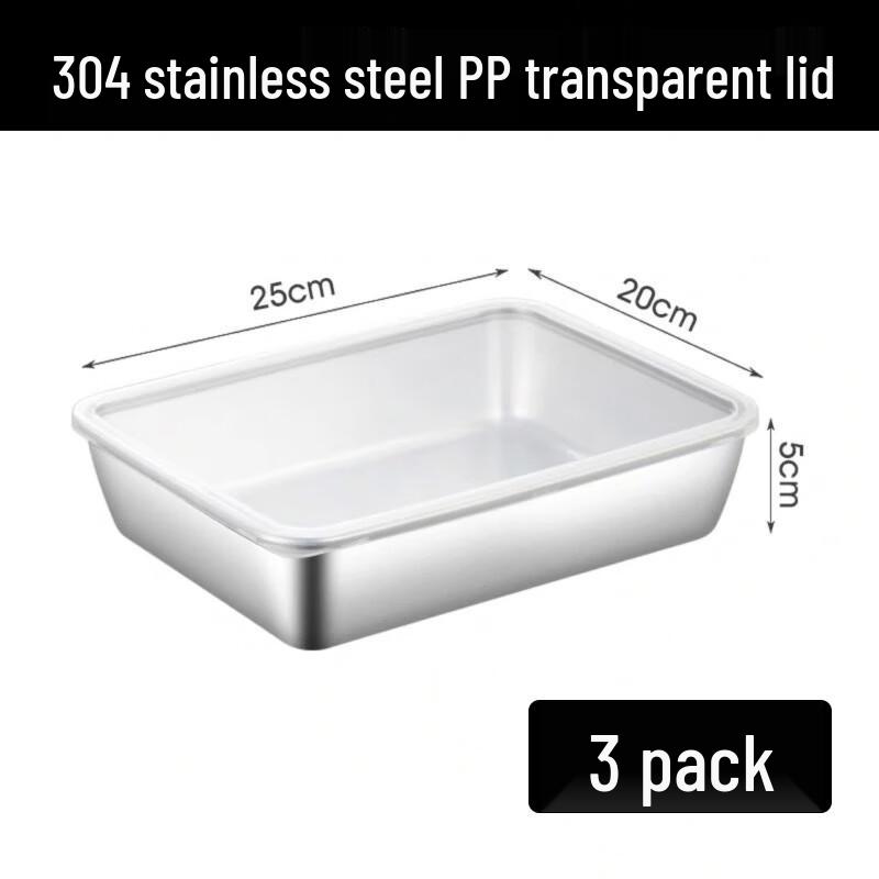 Food Grade 304 Stainless Steel Square Tray Set with Lids
Food Grade 304 Stainless Steel Square Tray Set with Lids