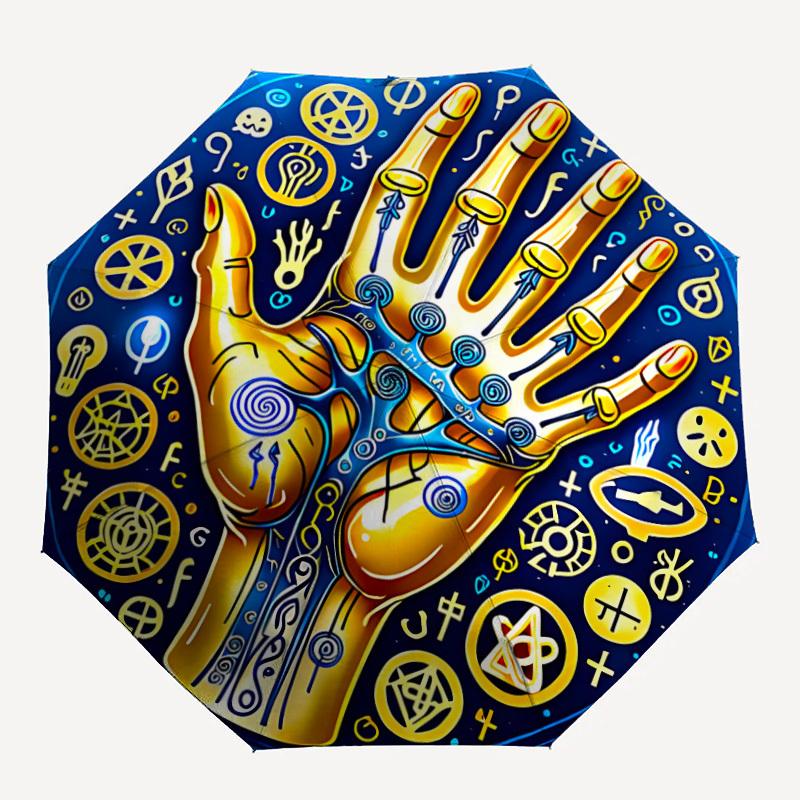 1pc Hand Symbols Automatic Folding Umbrella Compact Lightweight Travel Umbrella with 8-Rib Sturdy Frame, Windproof & Self064
1pc Hand Symbols Automatic Folding Umbrella Compact Lightweight Travel Umbrella with 8-Rib Sturdy Frame, Windproof & Self064