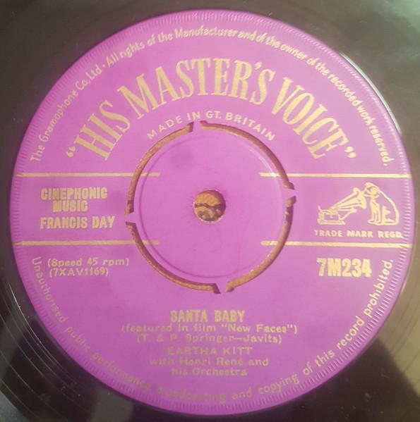 7inch Record EARTHA KITT, HENRI RENÉ & HIS ORCHE - Santa Baby / Let s Do It 7M234 His Master s Vo 1954 UK Jazz Used
7inch Record EARTHA KITT, HENRI RENÉ & HIS ORCHE - Santa Baby / Let s Do It 7M234 His Master s Vo 1954 UK Jazz Used