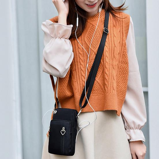 Сумка для телефона с утолщенным крючком, трехслойная молния, чехол для карт из ткани Оксфорд, кошелек-кошелек чёрный 
Сумка для телефона с утолщенным крючком, трехслойная молния, чехол для карт из ткани Оксфорд, кошелек-кошелек чёрный