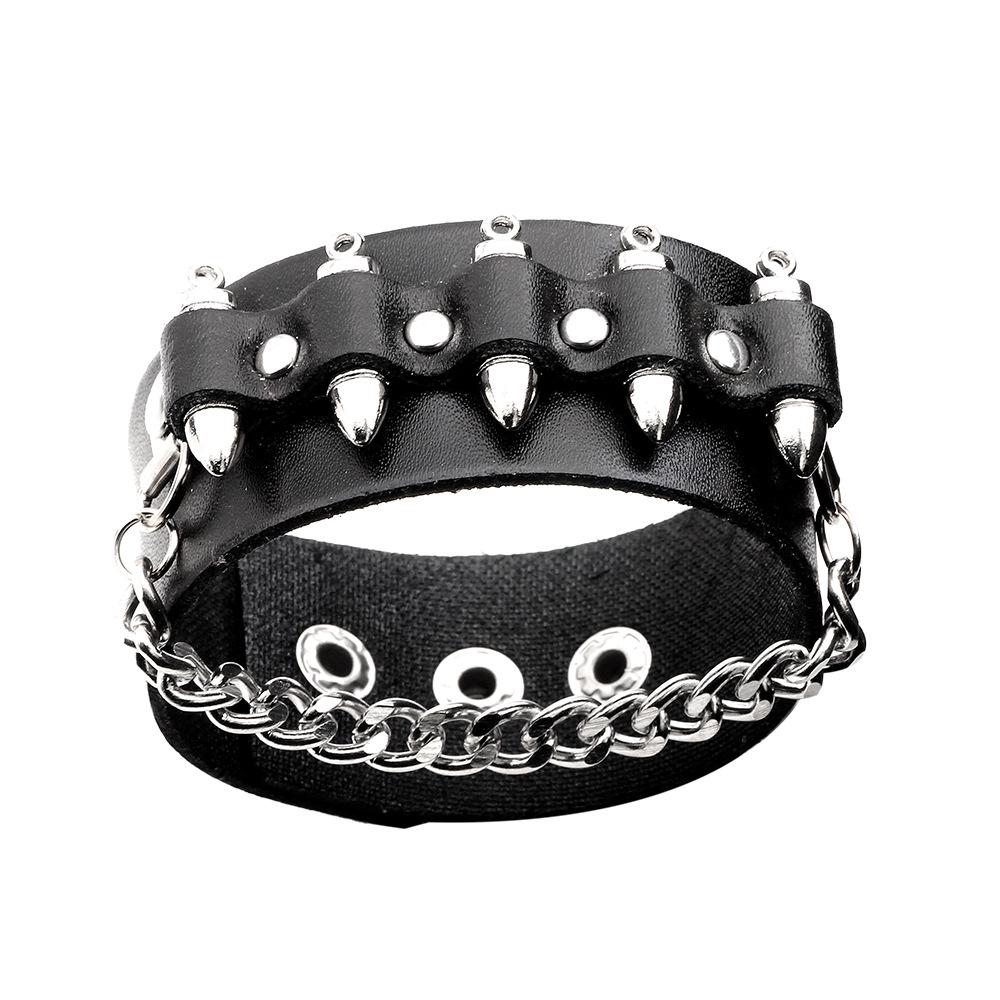 Trendy European & American Hip-Hop Men s Cowhide Rivet Chain Bracelet коричневый 
Trendy European & American Hip-Hop Men s Cowhide Rivet Chain Bracelet коричневый