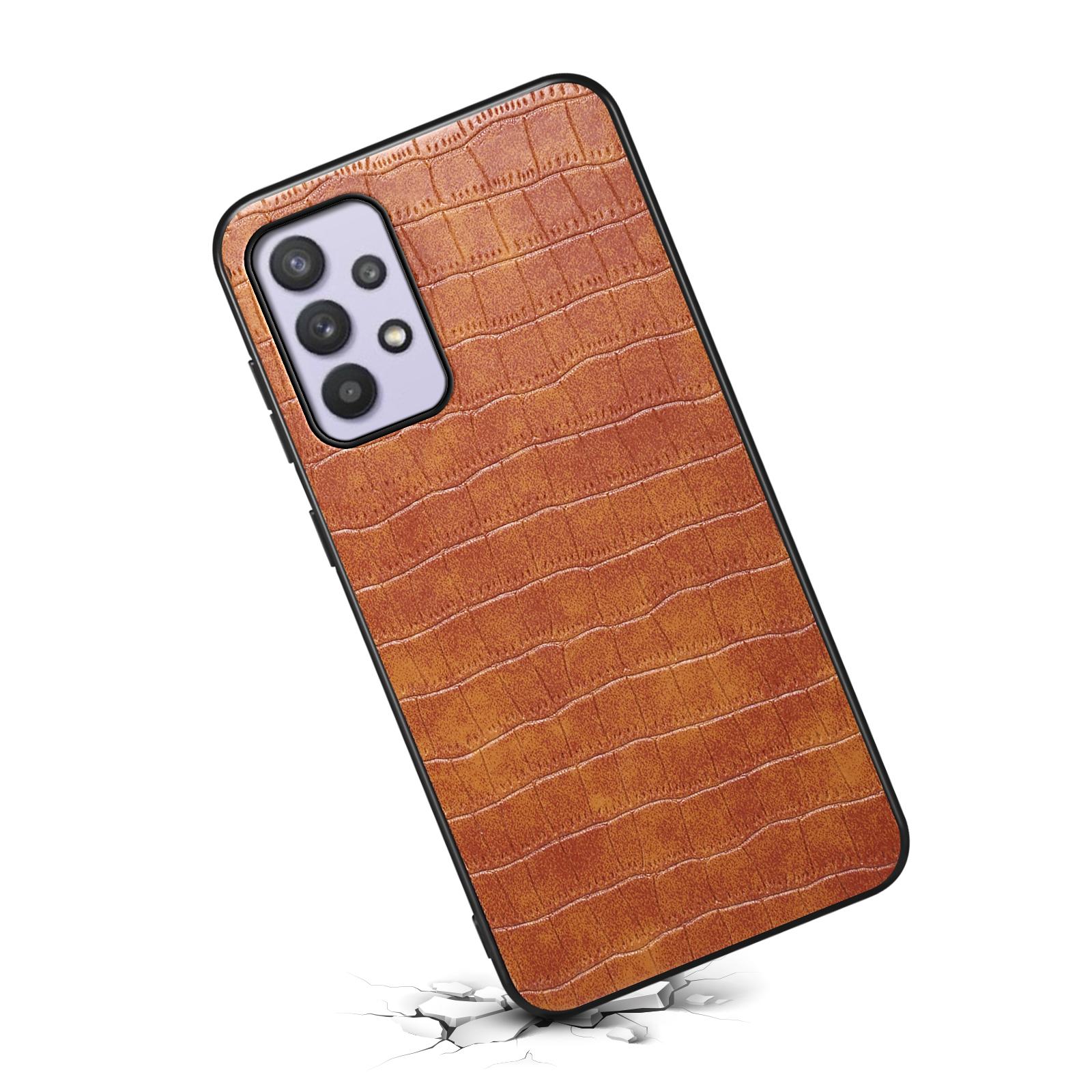 For Samsung Galaxy A32 5G/M32 5G Case Crocodile Texture PU Leather Coating Back Cover Brown
For Samsung Galaxy A32 5G/M32 5G Case Crocodile Texture PU Leather Coating Back Cover Brown