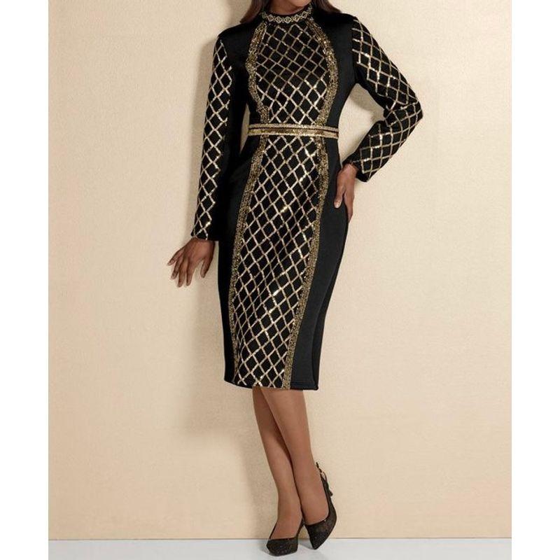 Foreign Trade European and American Spring New Long sleeve Heavy Industry Quality Sequins Sheath Fashion Slimming Black and Golden Royal Sister Dress Black 10(XL)
Foreign Trade European and American Spring New Long sleeve Heavy Industry Quality Sequins Sheath Fashion Slimming Black and Golden Royal Sister Dress Black 10(XL)