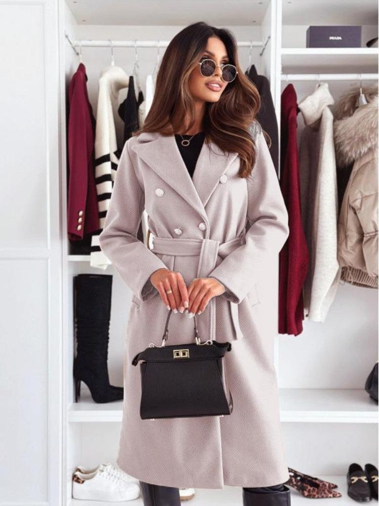 Winter Women Double Breasted Wool Coat with Belt Simple Fashion Solid Color Autumn XXL абрикосовий
Winter Women Double Breasted Wool Coat with Belt Simple Fashion Solid Color Autumn XXL абрикосовий