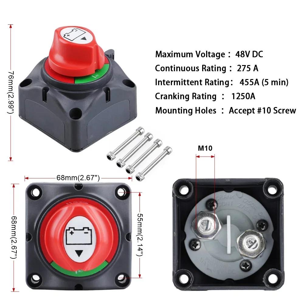 Battery Disconnect Switch 12V 24V 300A Car Isolator Disconnect Rotary Switch 2 and 3 Position Cut Off Switch for VR Camper Boat
Battery Disconnect Switch 12V 24V 300A Car Isolator Disconnect Rotary Switch 2 and 3 Position Cut Off Switch for VR Camper Boat