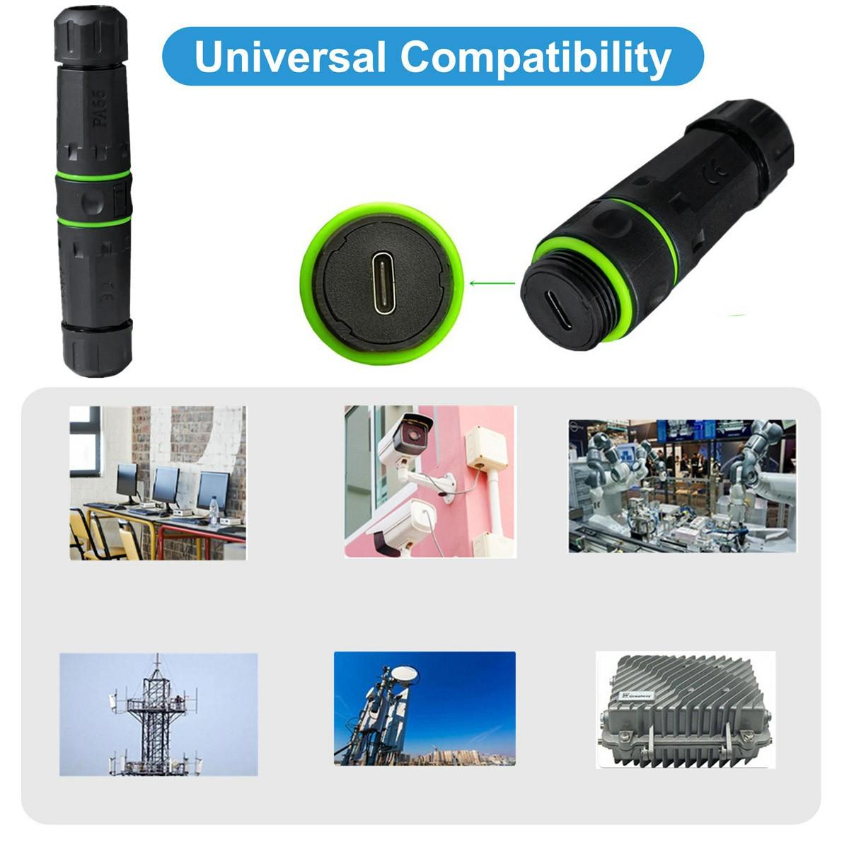 CN-038-CF M20 Locking IP68 Waterproof Type-C 10Gbps USB3.1 Female to USB-C Female Extension Adapter Coupler As Shown A
CN-038-CF M20 Locking IP68 Waterproof Type-C 10Gbps USB3.1 Female to USB-C Female Extension Adapter Coupler As Shown A